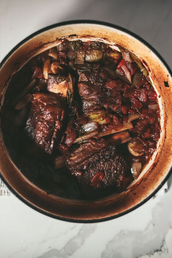 braised beef short ribs, The short ribs after they come out of the oven
