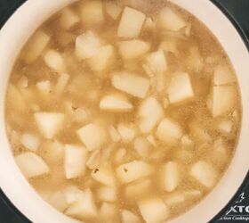 easy potato soup recipe, Once simmered get in there with a blender