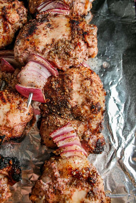 za atar grilled chicken thighs, Grilled za atar grilled chicken thighs