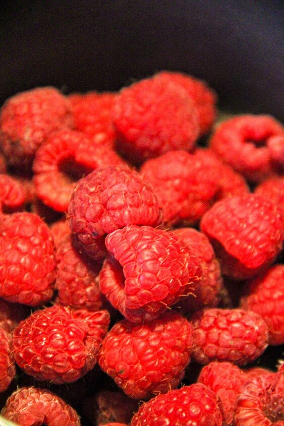 easy raspberry hand pie recipe, raspberries in a pot