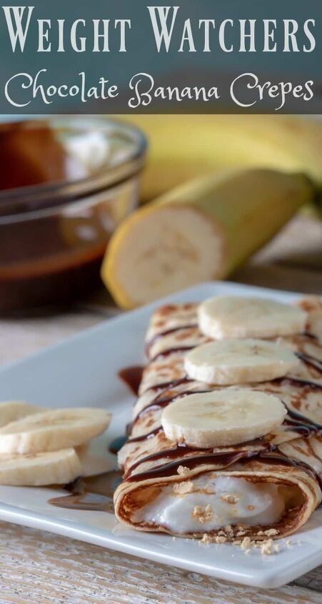 weight watchers chocolate banana crepes, Weight Watchers chocolate banana crepes close up photos showing filling inside crepe