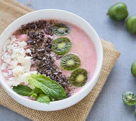 strawberry banana smoothie bowl, Strawberry Banana Smoothie Bowl with coconut on top