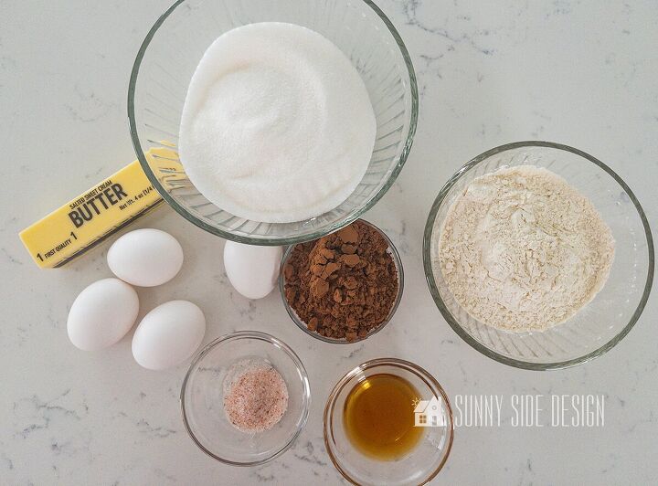 Ingredients for the best fudgy brownie recipe