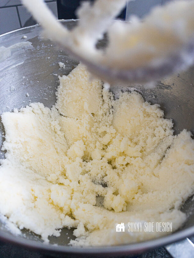 Cream butter and sugar with a mixer