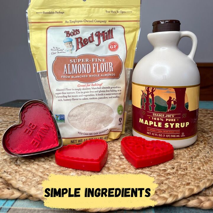 2 ingredient heart shaped cookie recipe, 2 simple ingredients