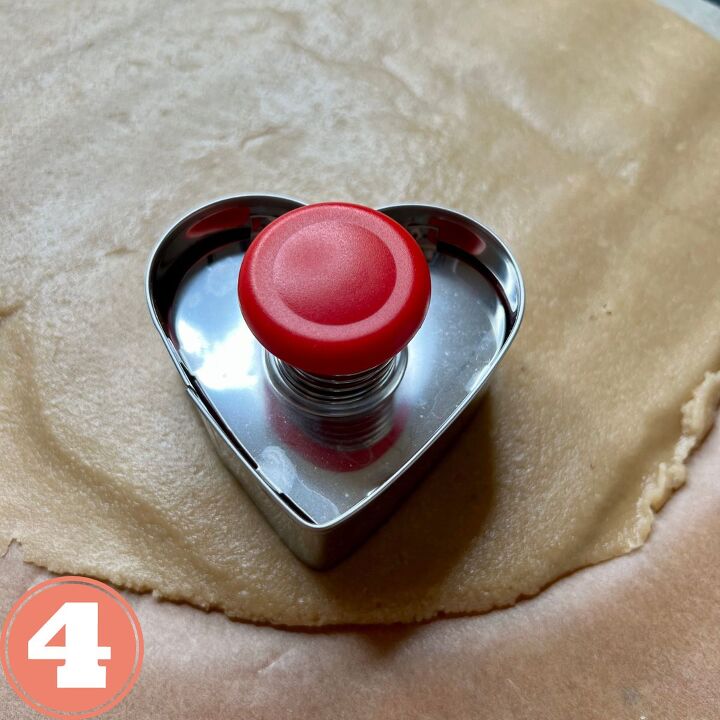 2 ingredient heart shaped cookie recipe, Use your heart shaped cookie cutter to press into your dough to create your cookie