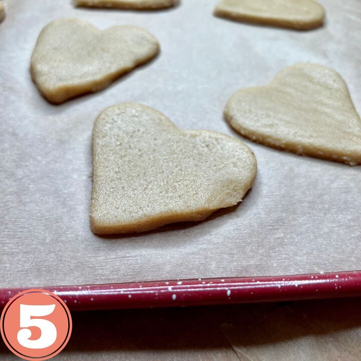 2 ingredient heart shaped cookie recipe, Place your heart shaped cookies on your lined baking pan and bake for 10 12 minutes