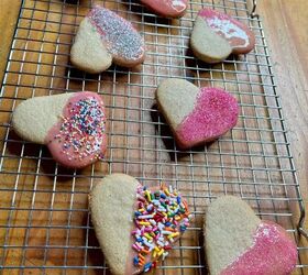 2 ingredient heart shaped cookie recipe, Ice dip and sprinkle your cookies for fun so yummy