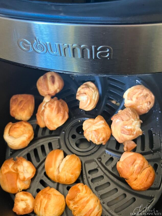new orleans biscuit beignet recipe it s big easy air fryer fast, Fried biscuit beignets in air fryer basket