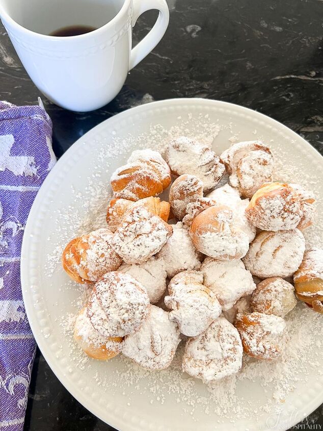 new orleans biscuit beignet recipe it s big easy air fryer fast, Air fryer beignets covered with powdered sugar