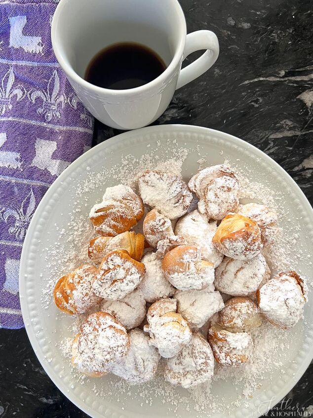 new orleans biscuit beignet recipe it s big easy air fryer fast, Biscuit beignets and coffee