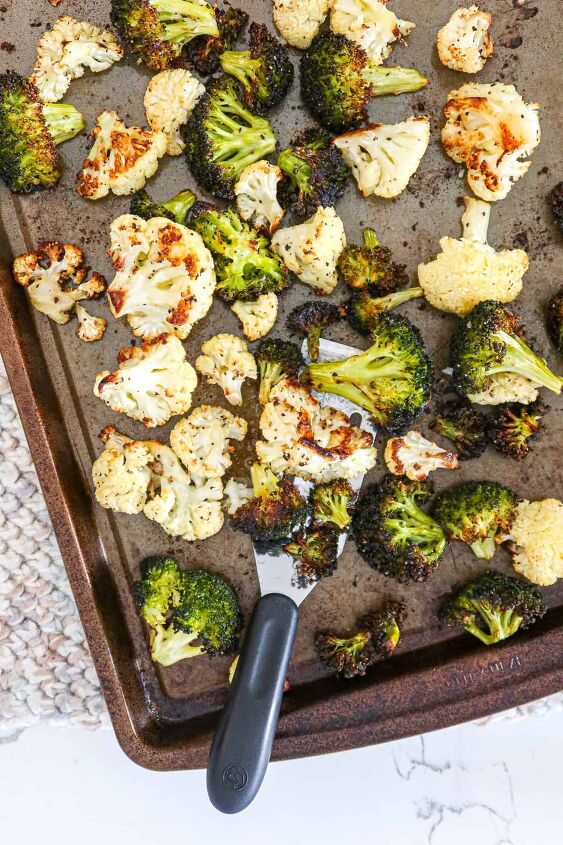 roasted broccoli and cauliflower recipe the easiest side, Oven Roasted Cauliflower Broccoli