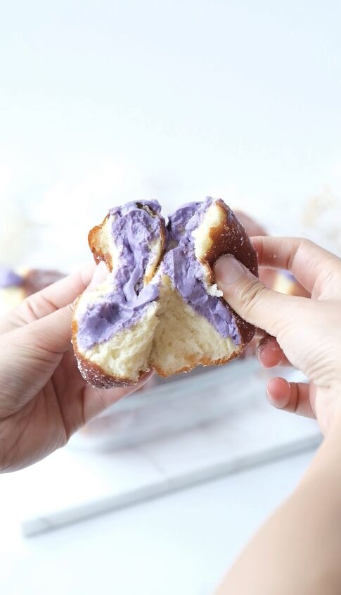 ube cream filled donuts