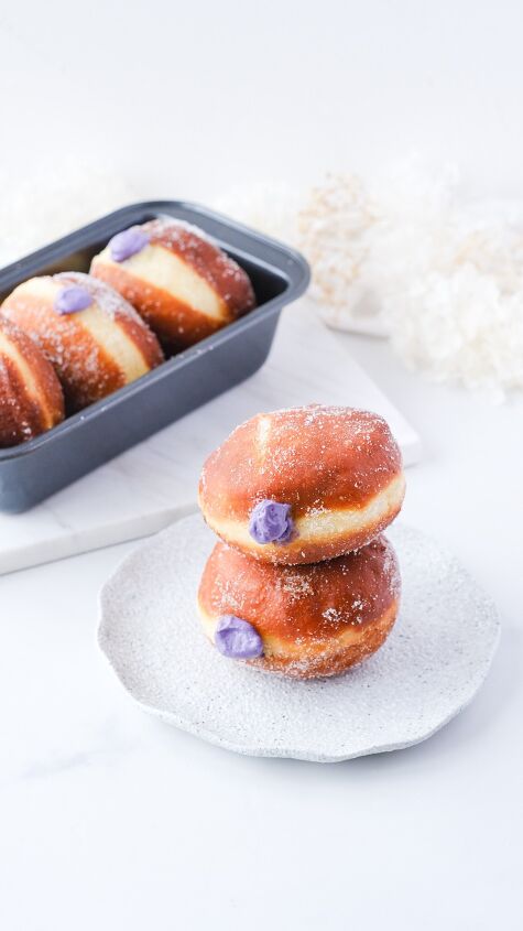ube cream filled donuts
