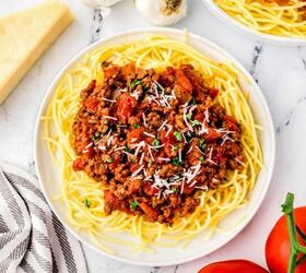 <b>Our dinner suggestion:</b> Homemade spaghetti sauce with ground beef