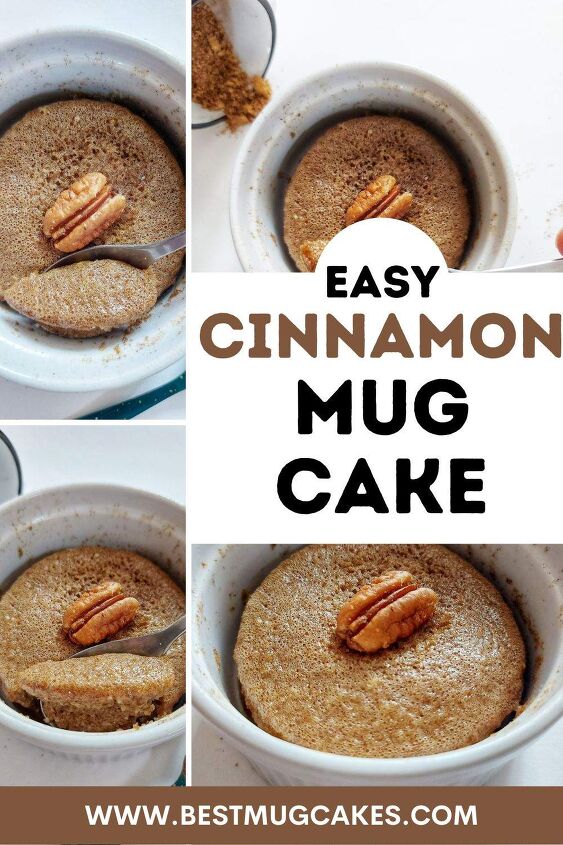 cinnamon mug cake a cozy and surprisingly healthy 2 minute treat, Cinnamon mug cake with pecans and cinnamon sugar