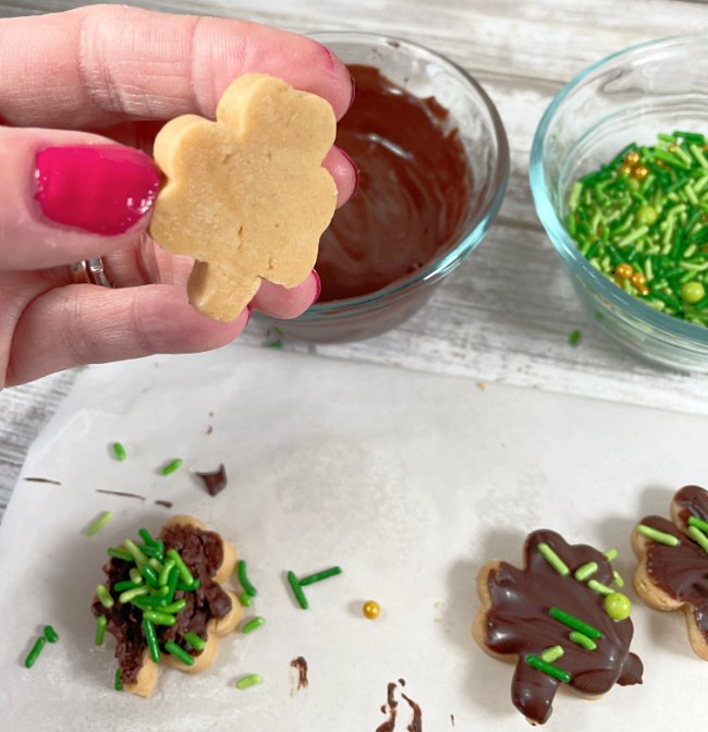 st patrick s day peanut butter chocolate cookies