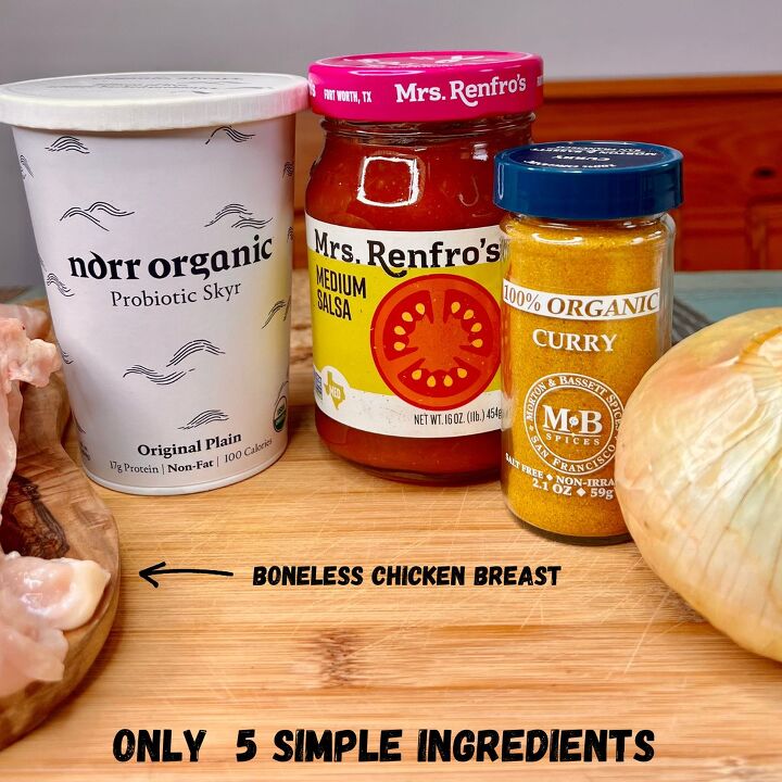 creamy crockpot chicken and salsa, Only 5 Simple Ingredients
