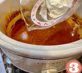 creamy crockpot chicken and salsa, Add your Greek yogurt into your crockpot with the Salsa sauce