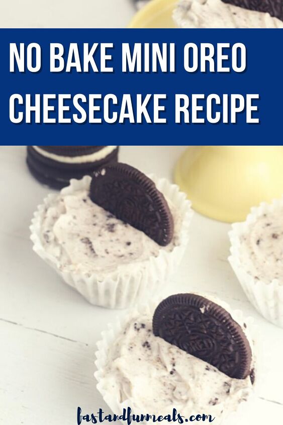 no bake mini oreo cheesecake recipe, Pin showing No Bake Mini OREO Cheesecake Recipe