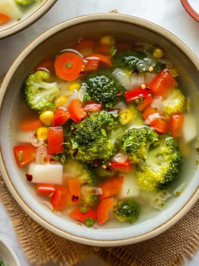 hearty old fashioned minestrone soup with potatoes and leeks