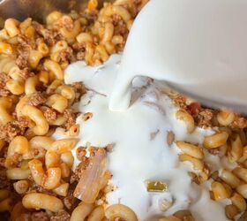 easy instant pot taco macaroni recipe, Add Cream to Make Easy Instant Pot Taco Macaroni