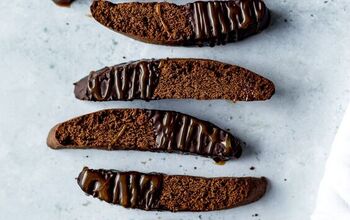 Double Chocolate Biscotti With Caramel Drizzle