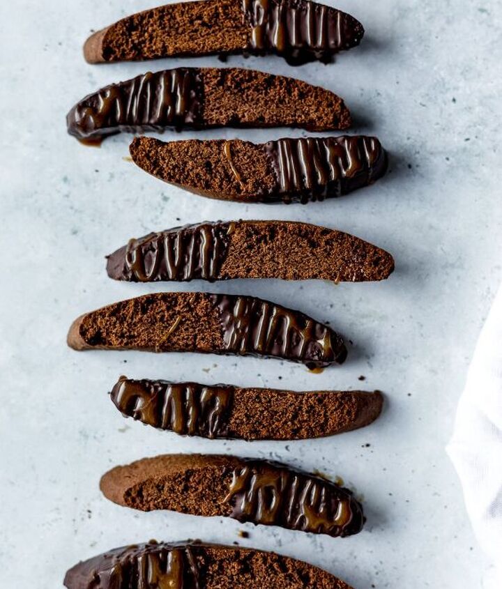 Double Chocolate Biscotti With Caramel Drizzle | Foodtalk Double Chocolate Biscotti With Caramel Drizzle | Foodtalk