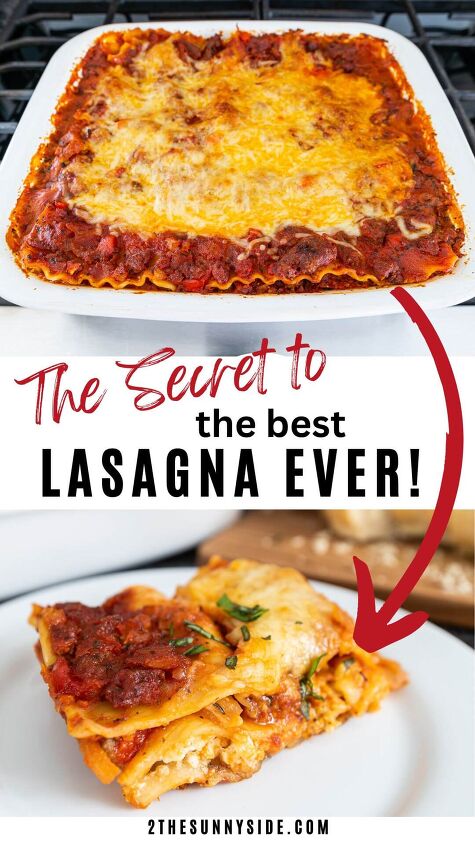 how to make the best lasagna with meat sauce, PINTEREST IMAGE THE BEST LASAGNA EVER