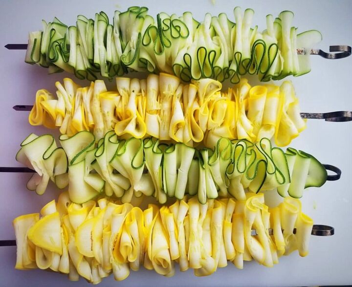 skewered ribbon squash