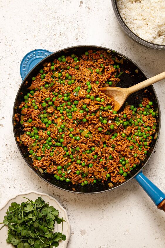 keema rice easy 20 minute recipe, Adding the peas
