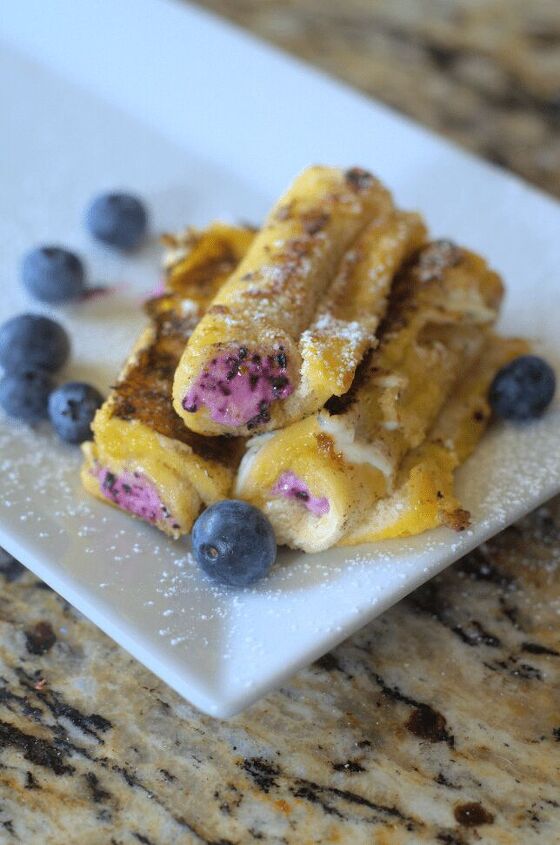 how to make captain crunch french toast, Stuffed Blueberry French Toast Roll ups