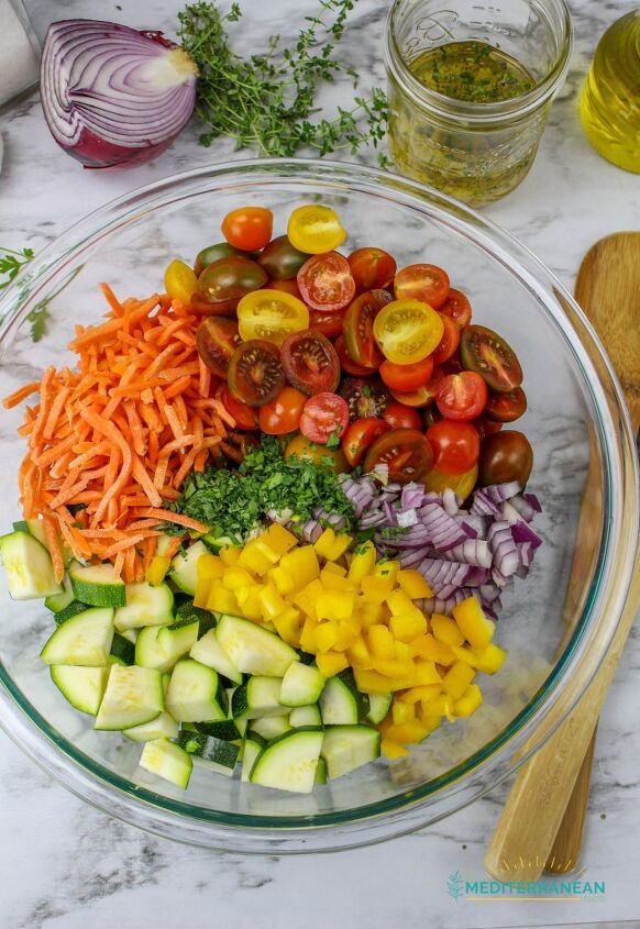 marinated zucchini tomato salad eat mediterranean food