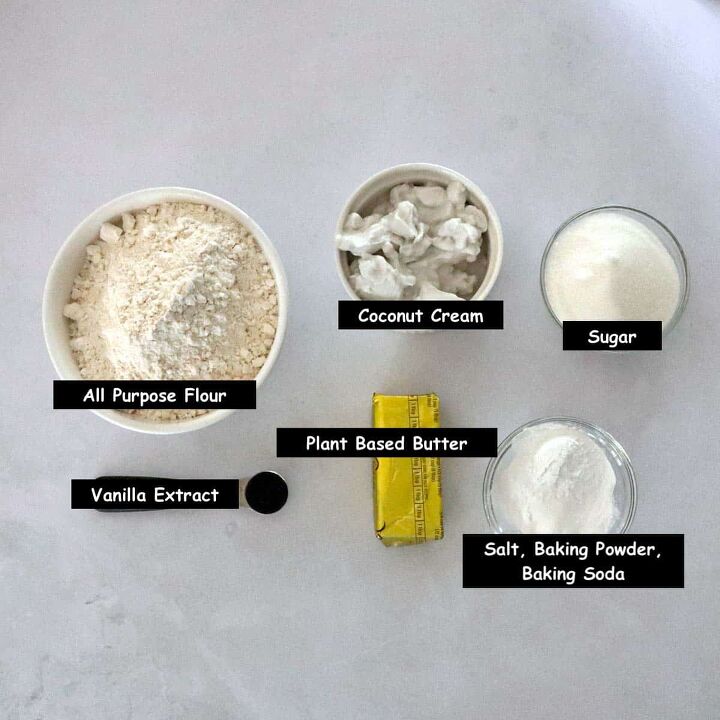 Ingredients used to make vegan scones