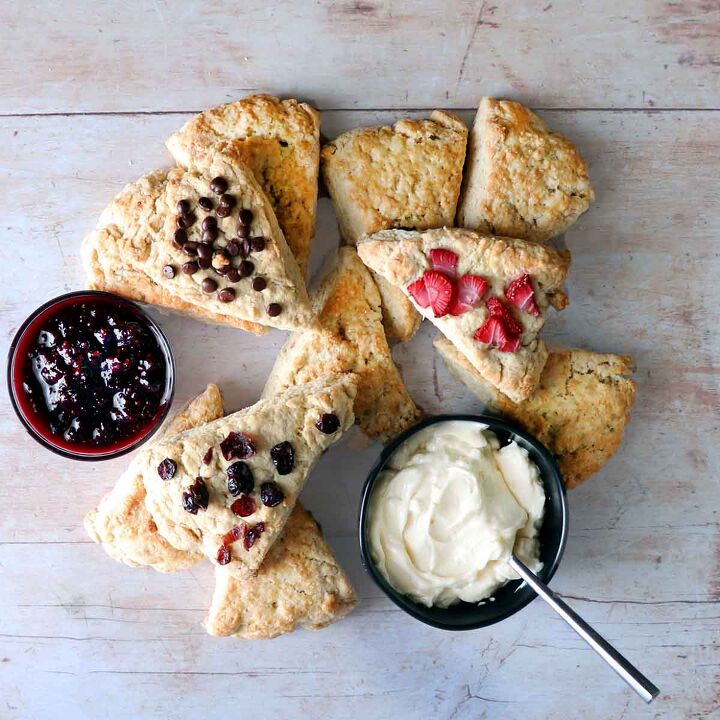 Scones with different toppings