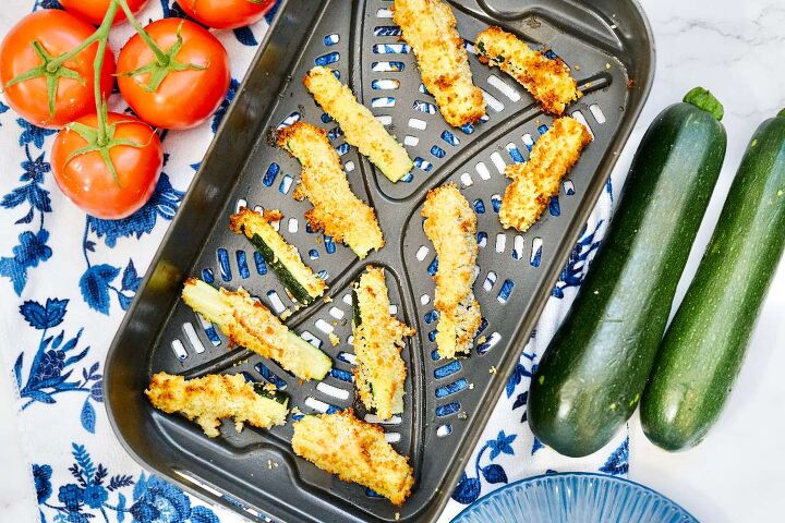 easy air fryer zucchini fries for a side dish or snack, Zucchini Air Fryer Fries