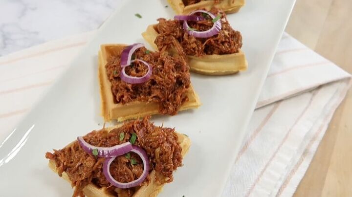 3 easy recipes you can make using golden malted waffle mix, Pulled pork waffles