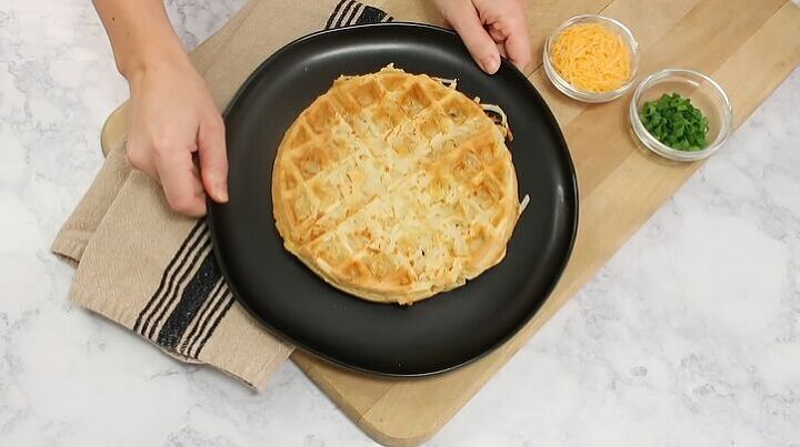 3 easy recipes you can make using golden malted waffle mix, Cooked waffle with shredded potatoes