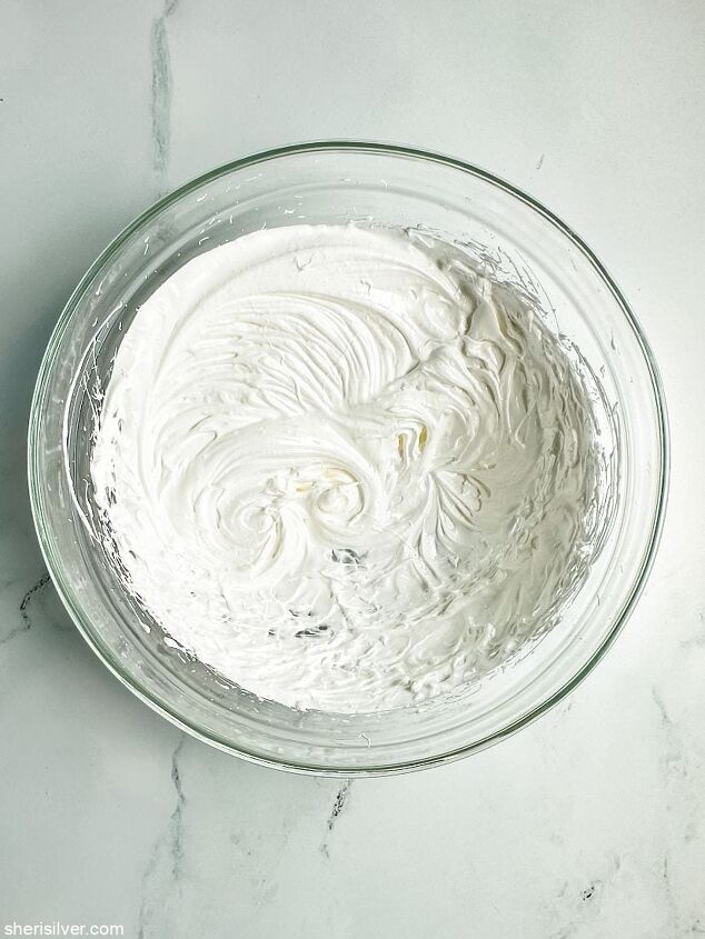 meringue in a glass bowl