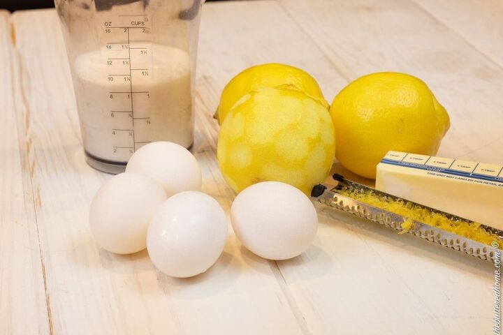 pressure cooker lemon curd, butter eggs sugar and lemons
