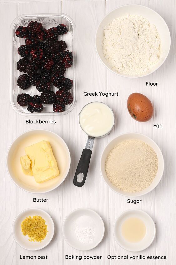 lemon and blackberry yogurt cake, Ingredients
