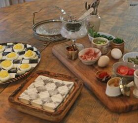 how to create a deviled egg garnish board, deviled egg toppings bar