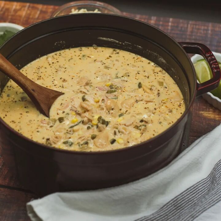 dutch oven white chicken chili, Dutch Oven White Chicken Chili with Smoked Chicken