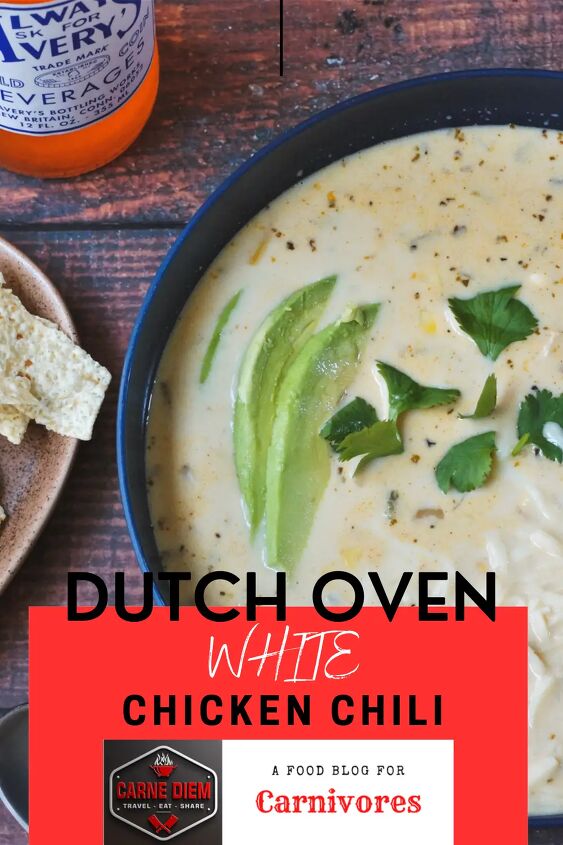 dutch oven white chicken chili, Pinterest Pin for White Chicken Chili