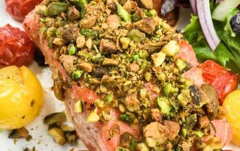 Pistachio Crusted Salmon With Blistered Cherry Tomatoes - Eat Mediterr