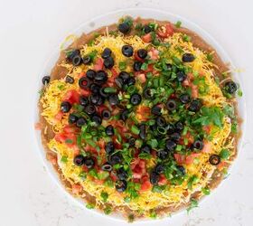 Overhead view of Mexican Layer Dip
