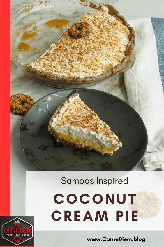 samoas coconut cream pie, Pinterest Pin for Coconut Cream Pie with Samoas Cookies