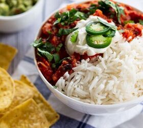 sopa de elote recipe mexican street corn soup, a bowl of chilli served with guacamole and tortilla chips