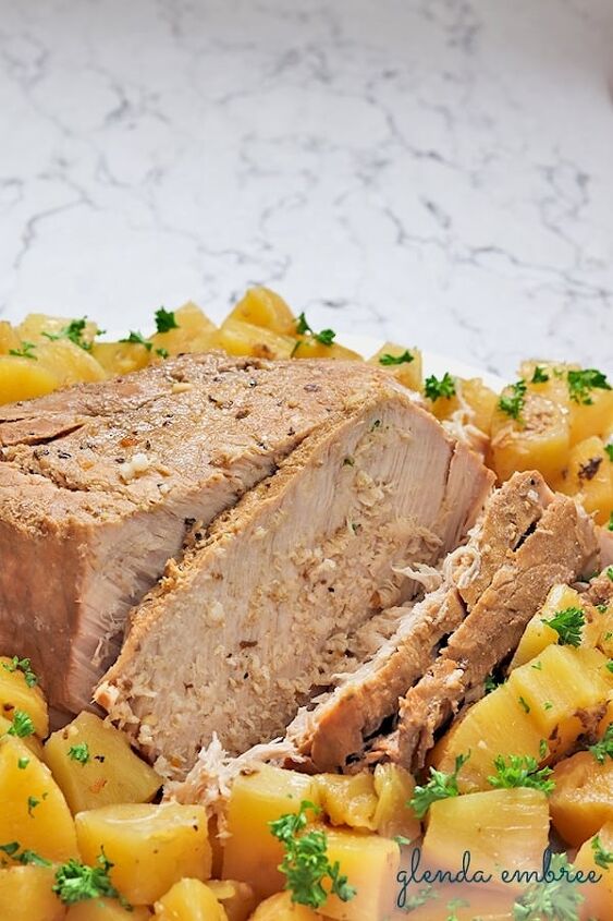 pineapple balsamic pork loin crock pot simple, Pineapple Balsamic Pork Loin crock pot