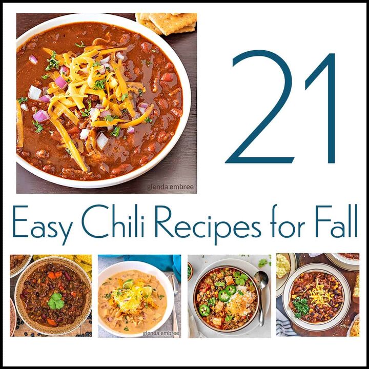 slow cooker pork carnitas, Chili Round Up Collage that says 21 Easy Chili Recipes for Fall and has five images of random bowls of chili